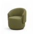 Poltrona Decorativa Giratória Sala de Estar Recepção Jasmine Bouclé Verde Oliva