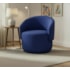 Poltrona Decorativa Giratória Sala de Estar Recepção Jasmine Linho Azul Royal