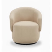 Poltrona Decorativa Giratória Sala de Estar Recepção Jasmine Linho Bege