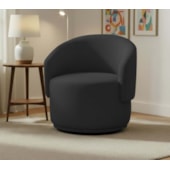 Poltrona Decorativa Giratória Sala de Estar Recepção Jasmine Linho Preto