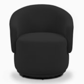 Poltrona Decorativa Giratória Sala de Estar Recepção Jasmine Linho Preto