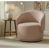 Poltrona Decorativa Giratória Sala de Estar Recepção Jasmine Linho Rosê