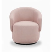 Poltrona Decorativa Giratória Sala de Estar Recepção Jasmine Linho Rosê