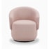 Poltrona Decorativa Giratória Sala de Estar Recepção Jasmine Linho Rosê