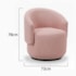 Poltrona Decorativa Giratória Sala de Estar Recepção Jasmine Linho Rosê