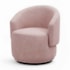 Poltrona Decorativa Giratória Sala de Estar Recepção Jasmine Linho Rosê