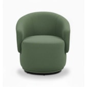 Poltrona Decorativa Giratória Sala de Estar Recepção Jasmine Linho Verde