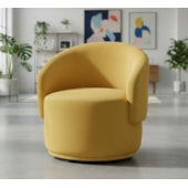 Poltrona Decorativa Giratória Sala de Estar Recepção Jasmine Suede Amarelo