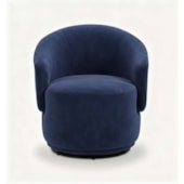 Poltrona Decorativa Giratória Sala de Estar Recepção Jasmine Suede Azul Marinho