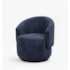 Poltrona Decorativa Giratória Sala de Estar Recepção Jasmine Suede Azul Marinho