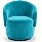 Poltrona Decorativa Giratória Sala de Estar Recepção Jasmine Suede Azul Turquesa