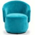 Poltrona Decorativa Giratória Sala de Estar Recepção Jasmine Suede Azul Turquesa
