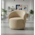 Poltrona Decorativa Giratória Sala de Estar Recepção Jasmine Suede Bege