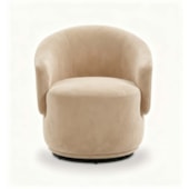Poltrona Decorativa Giratória Sala de Estar Recepção Jasmine Suede Bege