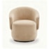 Poltrona Decorativa Giratória Sala de Estar Recepção Jasmine Suede Bege