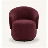 Poltrona Decorativa Giratória Sala de Estar Recepção Jasmine Suede Bordô