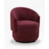 Poltrona Decorativa Giratória Sala de Estar Recepção Jasmine Suede Bordô