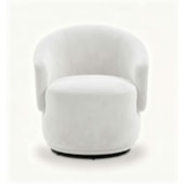 Poltrona Decorativa Giratória Sala de Estar Recepção Jasmine Suede Branco