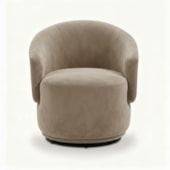 Poltrona Decorativa Giratória Sala de Estar Recepção Jasmine Suede Cappuccino