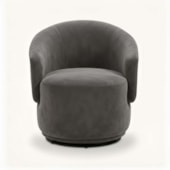 Poltrona Decorativa Giratória Sala de Estar Recepção Jasmine Suede Cinza
