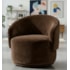 Poltrona Decorativa Giratória Sala de Estar Recepção Jasmine Suede Marrom