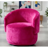 Poltrona Decorativa Giratória Sala de Estar Recepção Jasmine Suede Pink