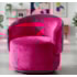 Poltrona Decorativa Giratória Sala de Estar Recepção Jasmine Suede Pink