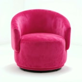 Poltrona Decorativa Giratória Sala de Estar Recepção Jasmine Suede Pink