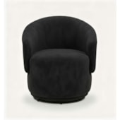Poltrona Decorativa Giratória Sala de Estar Recepção Jasmine Suede Preto