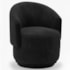 Poltrona Decorativa Giratória Sala de Estar Recepção Jasmine Suede Preto