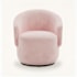 Poltrona Decorativa Giratória Sala de Estar Recepção Jasmine Suede Rosa Bebê