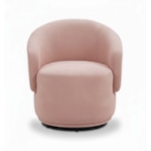 Poltrona Decorativa Giratória Sala de Estar Recepção Jasmine Suede Rosê
