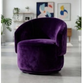 Poltrona Decorativa Giratória Sala de Estar Recepção Jasmine Suede Roxo