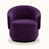 Poltrona Decorativa Giratória Sala de Estar Recepção Jasmine Suede Roxo