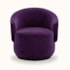 Poltrona Decorativa Giratória Sala de Estar Recepção Jasmine Suede Roxo