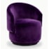 Poltrona Decorativa Giratória Sala de Estar Recepção Jasmine Suede Roxo