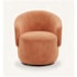 Poltrona Decorativa Giratória Sala de Estar Recepção Jasmine Suede Terracota