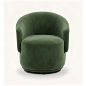 Poltrona Decorativa Giratória Sala de Estar Recepção Jasmine Suede Verde