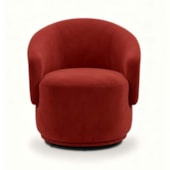 Poltrona Decorativa Giratória Sala de Estar Recepção Jasmine Suede Vermelho