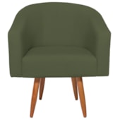 Poltrona Decorativa Jade Design Moderno Sala de Estar Quarto Escritório Confortável Luxo Pés Palito Linho Verde