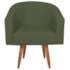 Poltrona Decorativa Jade Design Moderno Sala de Estar Quarto Escritório Confortável Luxo Pés Palito Linho Verde