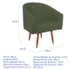 Poltrona Decorativa Jade Design Moderno Sala de Estar Quarto Escritório Confortável Luxo Pés Palito Linho Verde