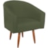Poltrona Decorativa Jade Design Moderno Sala de Estar Quarto Escritório Confortável Luxo Pés Palito Linho Verde