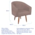 Poltrona Decorativa Jade Design Moderno Sala de Estar Quarto Escritório Confortável Luxo Pés Palito Linho Rosê