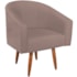 Poltrona Decorativa Jade Design Moderno Sala de Estar Quarto Escritório Confortável Luxo Pés Palito Linho Rosê