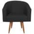 Poltrona Decorativa Jade Design Moderno Sala de Estar Quarto Escritório Confortável Luxo Pés Palito Linho Preto