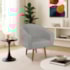 Poltrona Decorativa Jade Design Moderno Sala de Estar Quarto Escritório Confortável Luxo Pés Palito Linho Cinza Claro
