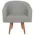 Poltrona Decorativa Jade Design Moderno Sala de Estar Quarto Escritório Confortável Luxo Pés Palito Linho Cinza Claro
