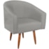 Poltrona Decorativa Jade Design Moderno Sala de Estar Quarto Escritório Confortável Luxo Pés Palito Linho Cinza Claro