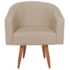Poltrona Decorativa Jade Design Moderno Sala de Estar Quarto Escritório Confortável Luxo Pés Palito Linho Bege
